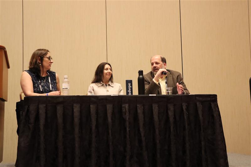 NJTPA's tweet image. Executive directors of NJ's 3 MPOs gathered for a roundtable discussion at this week's #TransAction conference, addressing the opportunities and challenges of #transportation #planning. From left, Jennifer Marandino of SJTPO, Ariella Maron of DVRPC, and David Behrend of NJTPA.