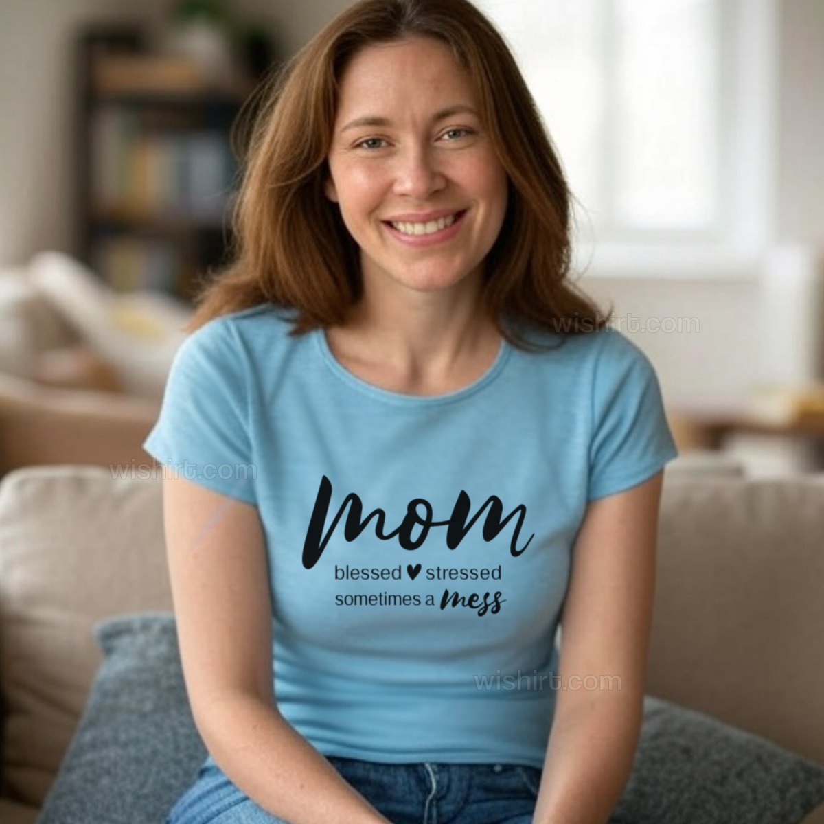 WishirtCom's tweet photo. Mom, Blessed, Stressed, Sometimes a Mess T-shirt
https://t.co/nwnba2xvlk

👉 Are you a blessed, stressed, and sometimes a messy mom?

Being a mother is amazing... but it's also tough!

This t-shirt sums it all up honestly (and with a lot of love):
- Mom, blessed, stressed, sometimes a mess

Made for those mothers who do a thousand things at the same time, live with a full heart and, even on the craziest days, continue to be the pillar of the house.

It's a fun, real and thoughtful gift - perfect for Mother's Day, a birthday or Christmas.

With soft fabric and a comfortable cut, it's one of those pieces you want to wear every day.

And the message? It goes straight to the heart (with a good dose of humor mixed in).

Why offer this t-shirt:
- Because she deserves to feel seen (and laughed at too!)
- A gift with meaning, without being too serious
- Super comfortable and available in different colors
- Ideal for real mothers: strong, loving, human

Because being a mother is a blessing... even when everything is upside down.

#wishirt #mothersday #giftformom #funnytees
