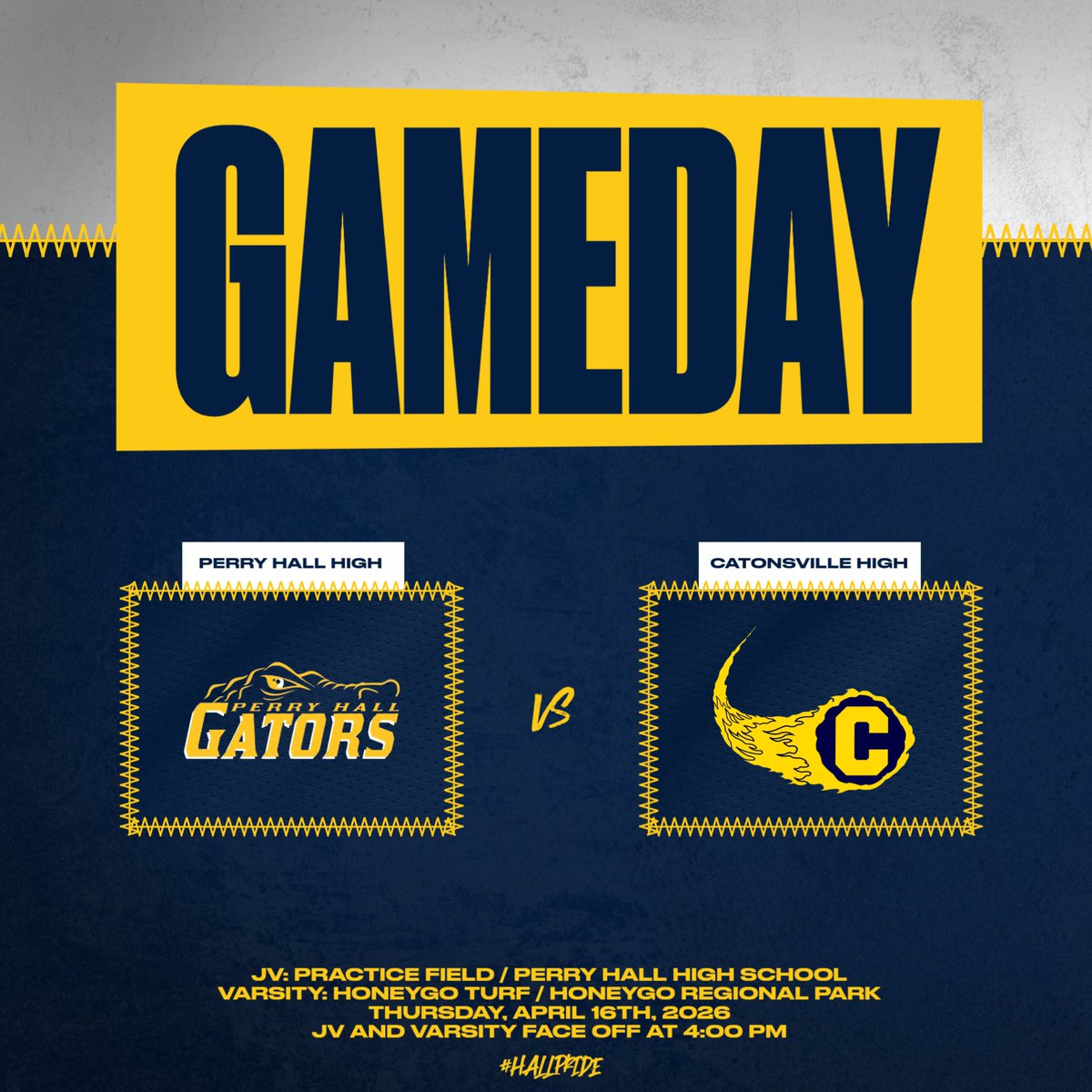 perryhallath's tweet image. Join us at the Swamp today for our girls' lacrosse matchups against Catonsville!  Face offs are at 4:00 PM; JV is on the Perry Hall High Practice Field and varsity is on the Honeygo Turf!  #hallpride