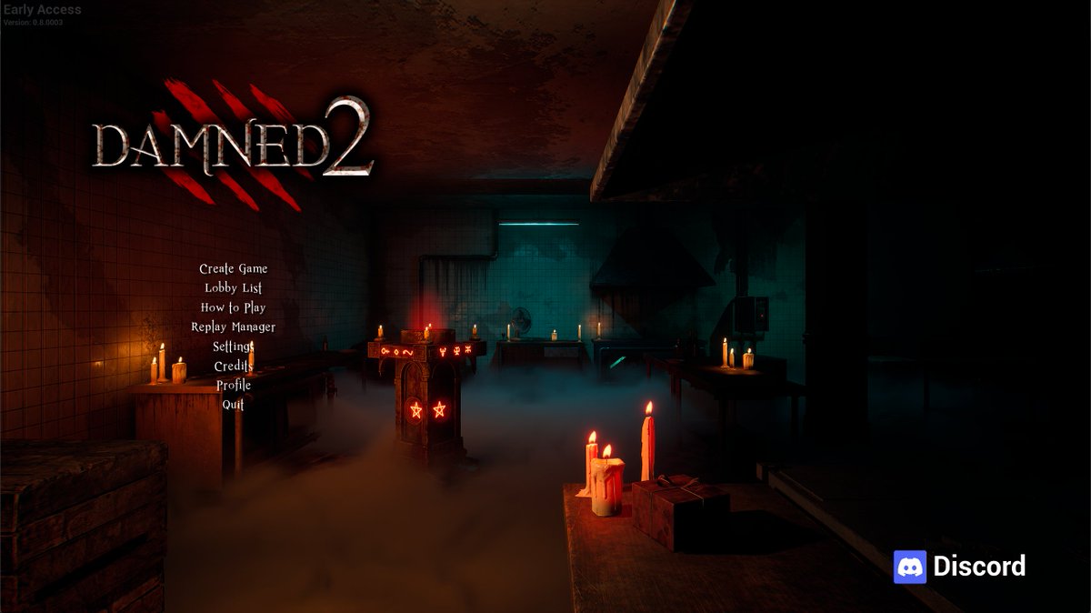 9headsGames's tweet photo. In Damned 2, even the main menu is part of the horror.

It has multiple variations that change each time the game is opened.

Here are a few of them. 🩸

#IndieDrop #indiegames #gamedev #horrorgame #asymmetricalhorror #ue5 https://t.co/IhbOFnPDX8