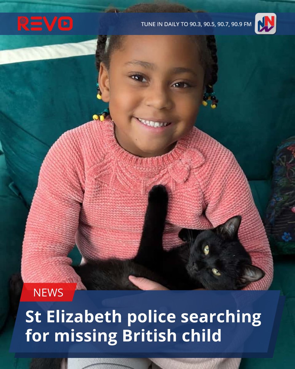 The police in St Elizabeth have issued a high alert for a six-year-old girl from London, England.

She is Tau Kleio Rodriguez-Fairplay.

READ MORE HERE: revonews.ai/news/st-elizab…