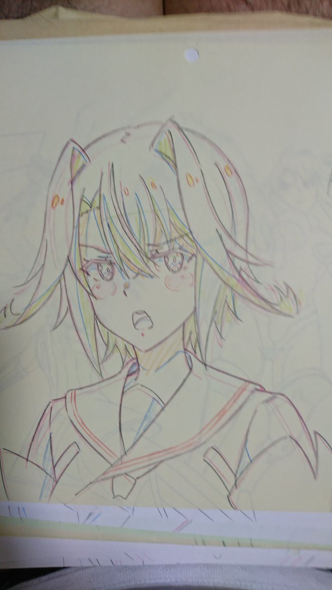 以前スタッフさんに頂いた #サープリ の原画を見てアニメ塗りの勉強をしています。学ぶなら本物を見るのが一番なのだ! 