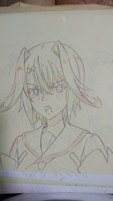 以前スタッフさんに頂いた #サープリ の原画を見てアニメ塗りの勉強をしています。学ぶなら本物を見るのが一番なのだ! 