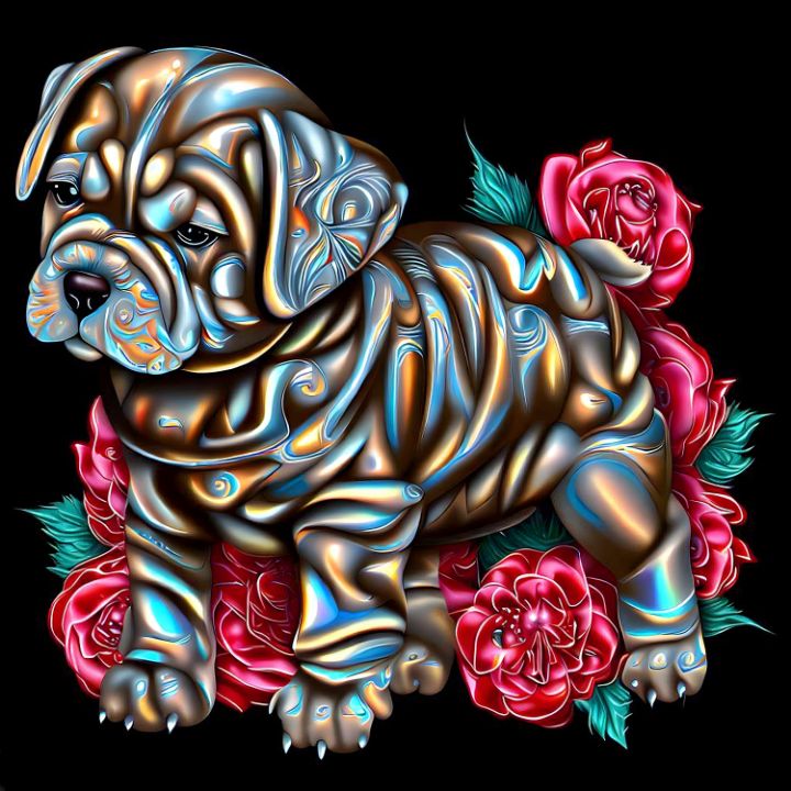 CryptoSpun's tweet photo. Art of the Day! "Sacred Spirit Trbal Pit Puppy". Buy at: https://t.co/kfwkMZyVvT https://t.co/Kq0VPS0Ko4