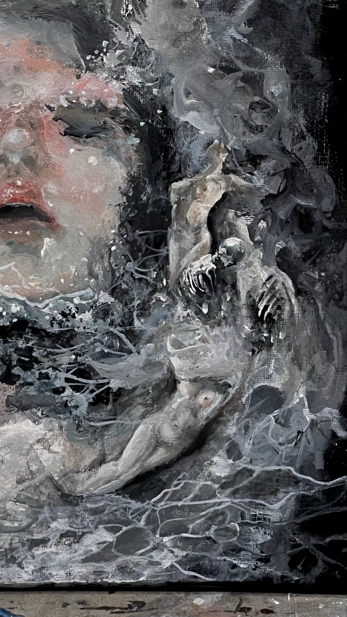 utgdeergirl's tweet photo. Thursday art share 
Detail and full canvas https://t.co/0RFVBNRfCh