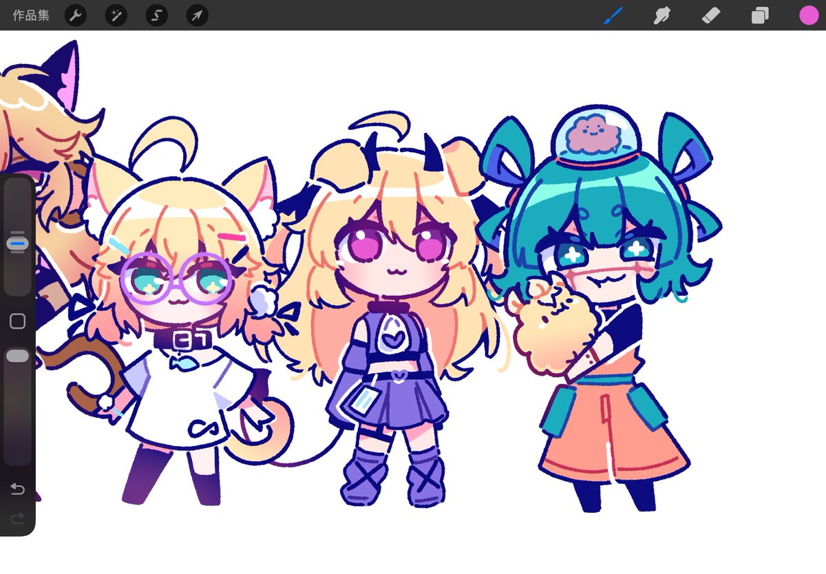 Day 2, more vtubers!!
I somehow drew Mini too short, sorry( btw all of them aren’t based on official height, just my feelings 
#minyart #cerberart #idrewmimi