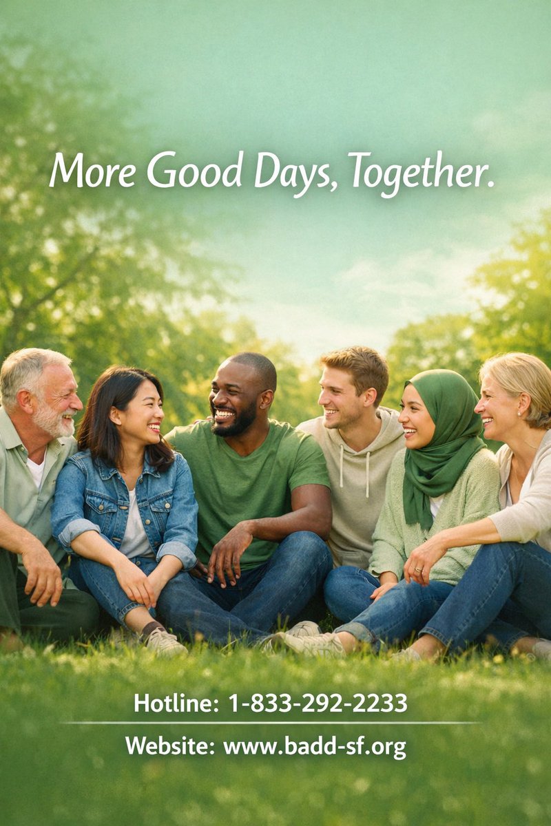 drug_deaths's tweet image. Mental wellness is a journey we embark on together. At BADD-SF, we believe in fostering a community where everyone can experience more good days. Let’s connect
 badd-sf.org 1-833-292-2233.

#MentalWellness #CommunitySupport #BADD_SF #MentalHealthAwareness