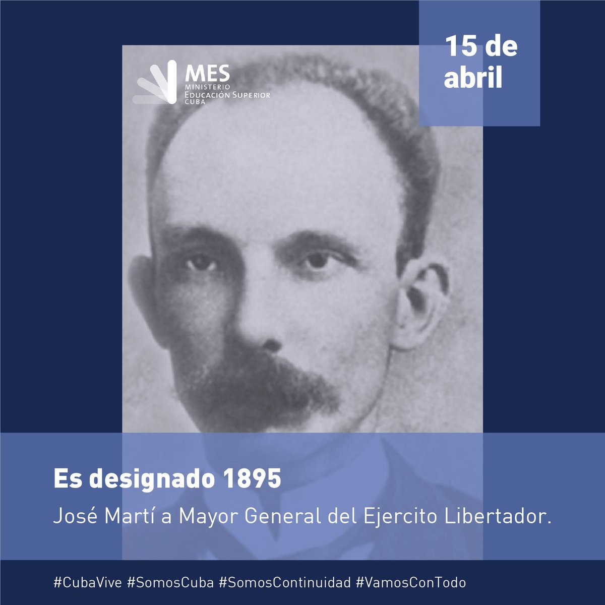 BetsabCid's tweet photo. ⭐ 15/4/1895
En la manigua cubana, el General en Jefe Gómez y los jefes del Ejército Libertador designaron a Martí como #MayorGeneral, reconociendo su labor como Delegado y organizador de la Guerra de Independencia.Ese mismo día, Martí lo anotó con emoción en su Diario de Campaña https://t.co/iR29TpJaIy
