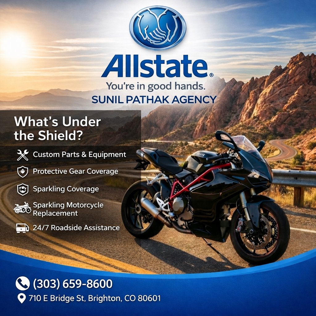 PathakAgency's tweet image. Ready for the open road?

Standard insurance might leave your custom gear behind. At Sunil Pathak Agency, we offer Sparkling Coverage and motorcycle replacement to keep your adventure going, no matter what happens.

📞303-659-8600
#SunilPathakAgency  #SportBike
#Allstate #Riders