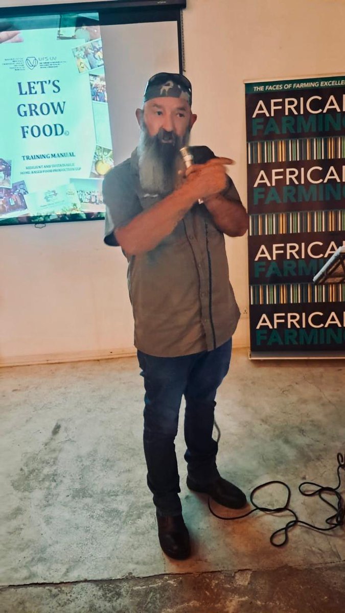 africanfarming_'s tweet photo. Thabo Olivier speaking about empowering people to grow food and build sustainable, resilient and economically active communities at the African Farming Finance for Farmers Workshop in Ladybrand 🌾✨
Growing people to grow the future.
#AgriDevelopment #SustainableFarming #AfricanFarming #FoodSecurity #CommunityGrowth