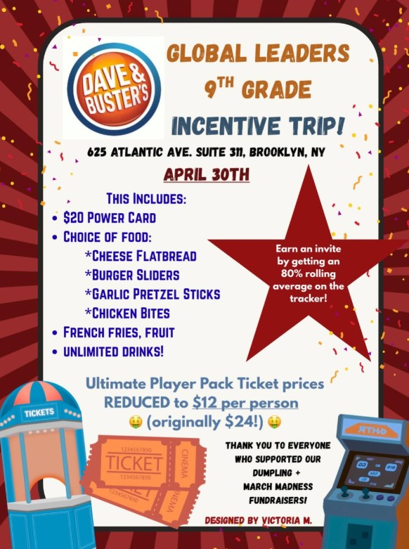 SGL378's tweet photo. Eligible 9th Graders can score an invite to a heavily discounted Dave + Buster’s Trip on April 30th! https://t.co/1BOCxjWElt