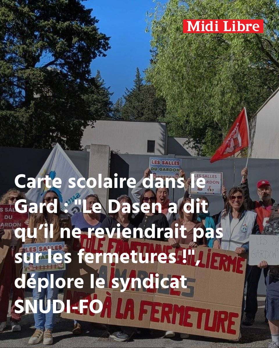 MidiLibreAles's tweet image. Carte scolaire dans le Gard : "Le Dasen a dit qu’il ne reviendrait pas sur les fermetures !", déplore le syndicat SNUDI-FO
➡️ l.midilibre.fr/J8Op