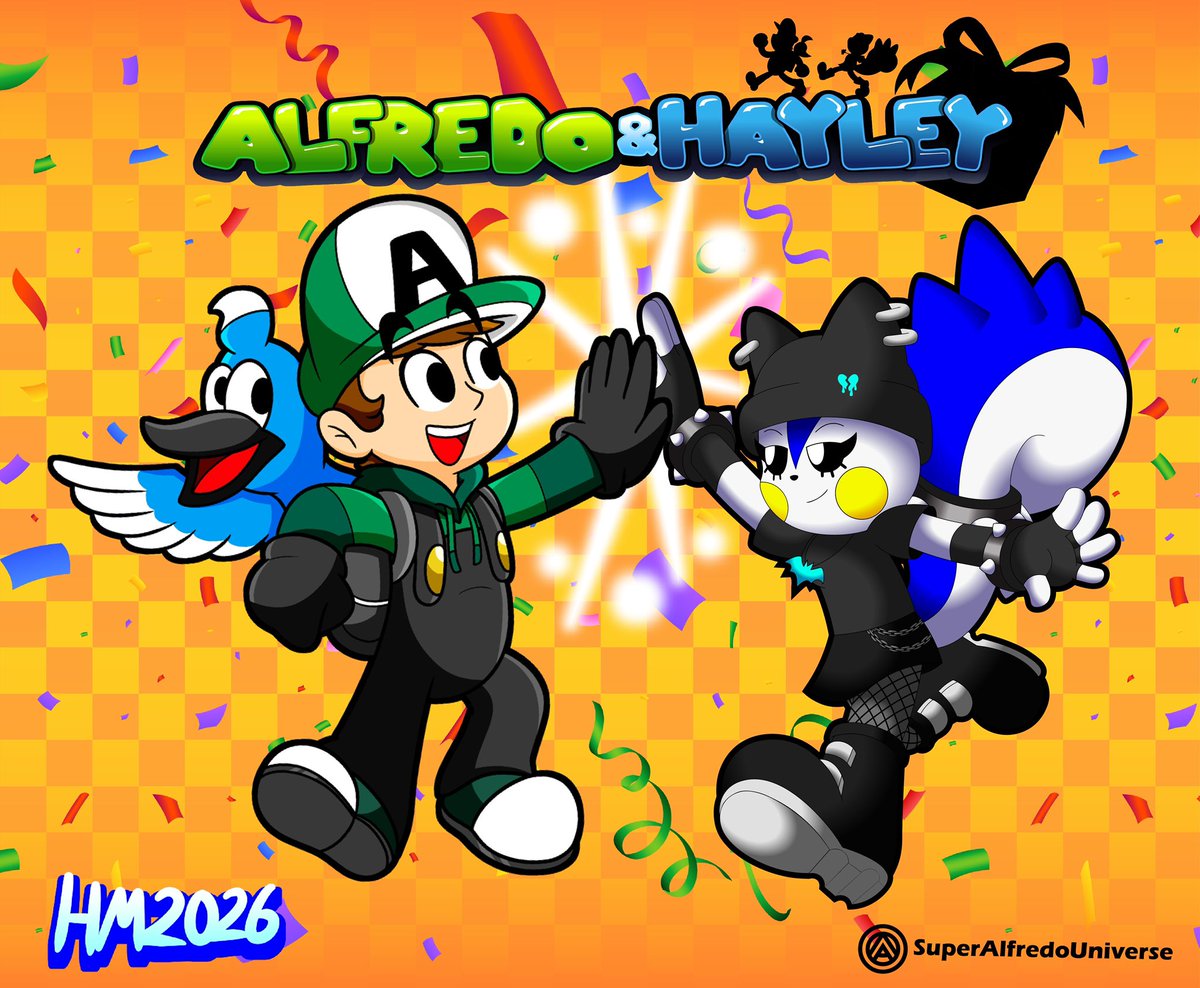 SuperAlfredoUn1's tweet image. Today is my birthday, and it’s also my friend @ShortFusedTempo birthday. To celebrate, we did this collab.
HAPPY BIRTHDAY, HAYLEY!!! AND TO ME AS WELL!!! 🥳🎂🎉

#collab #birthday #oc #digitalart #Mario