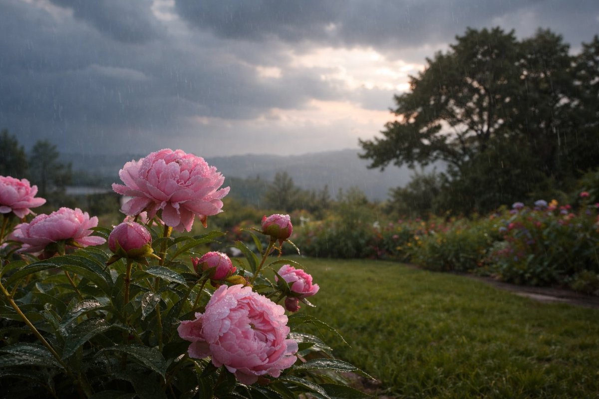 cool hush in the yard
bubbles of light on petals
thunder breaks the pause
low clouds press close overhead
marvel of sporadic rain

#tankaThursday #cool #haikuchallenge #marvel #tanka