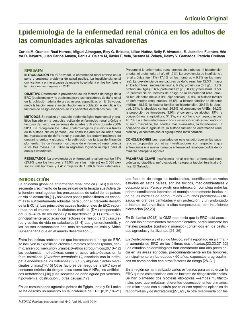 vgarc1ar's tweet photo. El Salvador tiene una particularidad epidemiológica desde hace décadas: una alta prevalencia de enfermedad renal crónica, derivado (en parte) del uso de agroquímicos. 
¿Cuáles estrategias de salud pública existen para atender a esta población? 
#ElSalvador https://t.co/nV0PV71iVk
