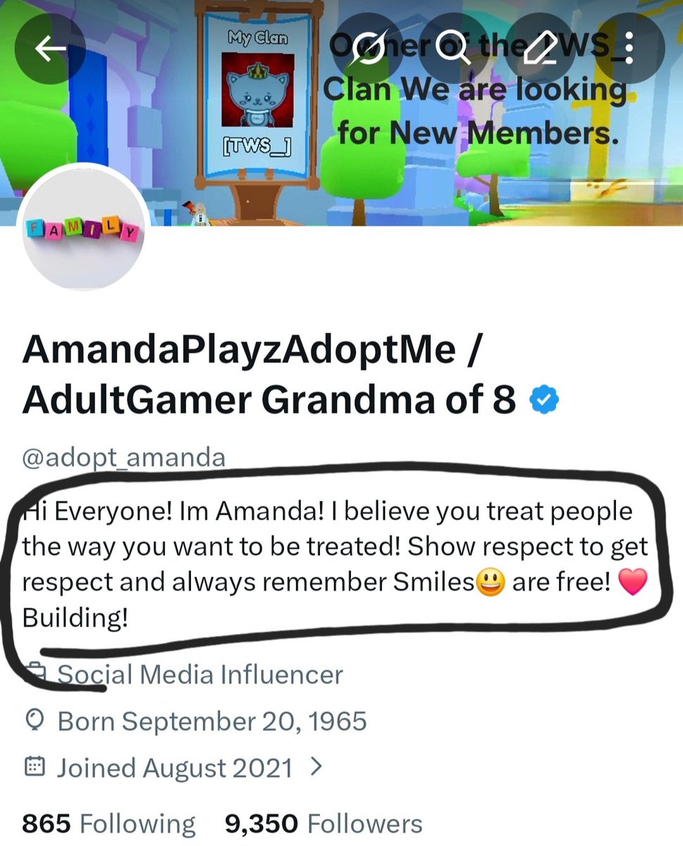 AmandaPlayzAdoptMe / AdultGamer Grandma of 8 tweet media