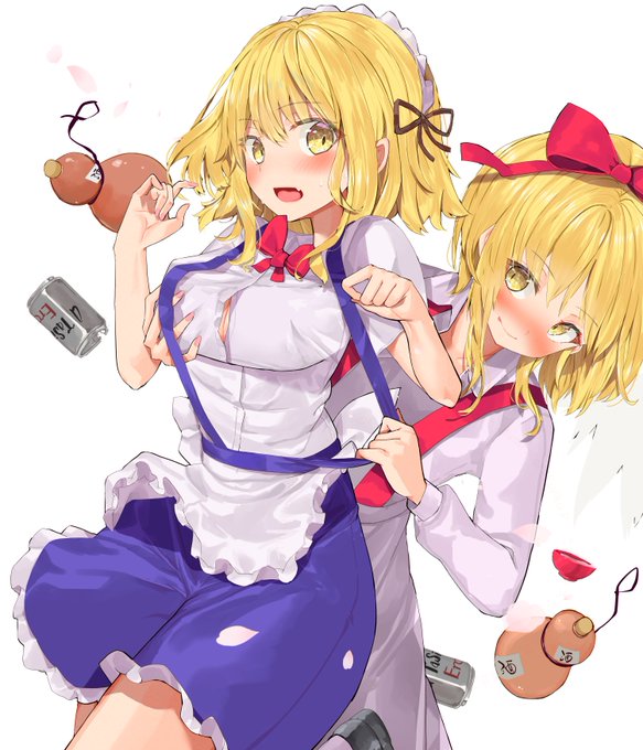 酔っ払って夢月にイタズラする幻月 