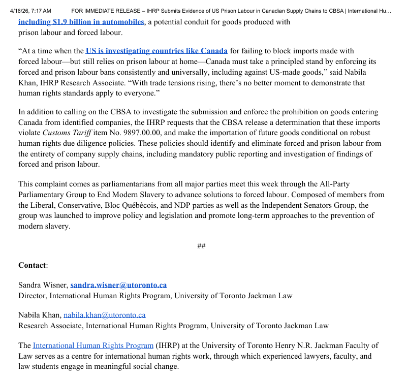 JobsMoveAmerica's tweet photo. From the U.S. to Canada, we all share a responsibility to ensure our public dollars uphold good job standards. That’s why JMA is proud to endorse @UofTJackmanLaw’s complaint calling on @CanBorder to investigate Alabama auto suppliers for potential forced and prison labor. https://t.co/cNnXtXjn0A