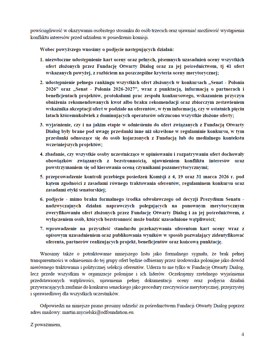 🔴Skandal wokół konkursu #SenatPolonia2026: 13 organizacji i 18 działaczy polonijnych wystosowało list otwarty do <a href="/M_K_Blonska/">Małgorzata Kidawa-Błońska</a> i szefostwa <a href="/PolskiSenat/">Senat RP  🇵🇱</a> po serii decyzji, które budzą poważne wątpliwości co do bezstronności, transparentności i równego traktowania oferentów. 
🧵1/n