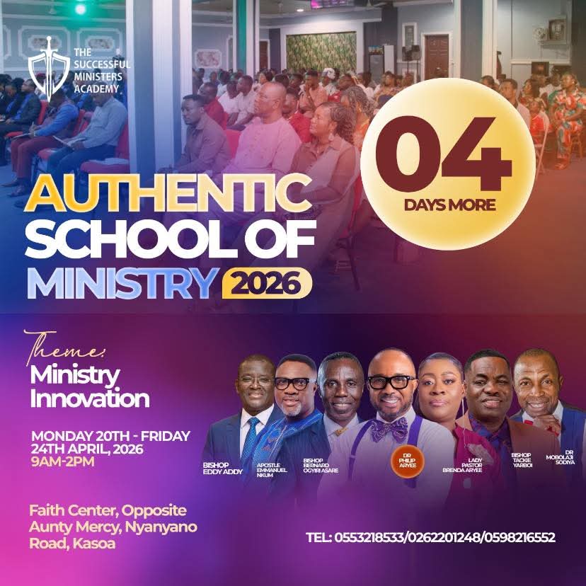 learnedpastor's tweet photo. Authentic School of Ministry 2026
Bishop Eddy Addy, Apostle Emmanuel Nkum, Bishop Bernard Ogyiri Asare, Dr. Philip Aryee, Lady Pastor Brenda Aryee, Bishop Tackie Yarboi, and Dr. Mobolaji Sodiya.
Faith Center, opp aunty mercy Nyanyano rd Kasoa
🗓 April 20th – 24th | ⏰ 9AM – 2PM https://t.co/g3HeHbZjgE