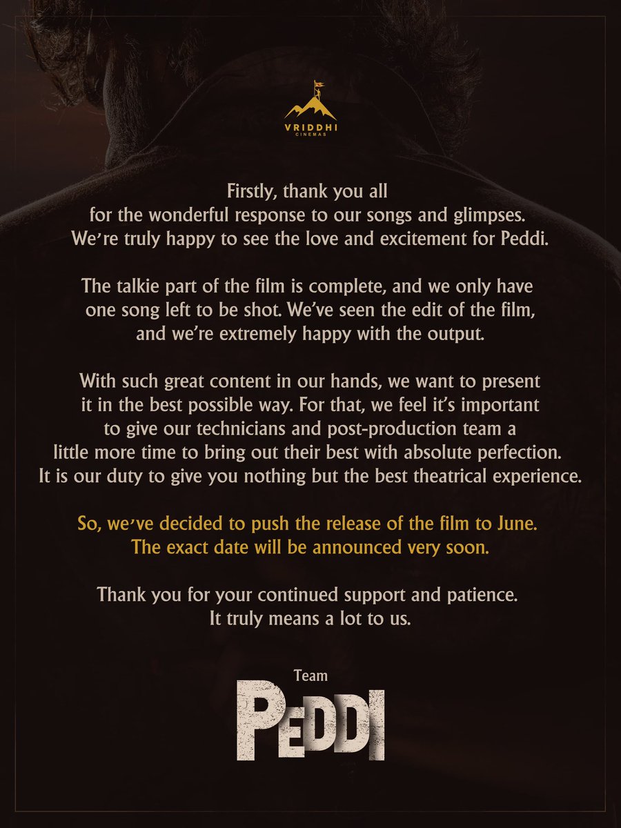 studiocelluloid's tweet image. #PEDDI in cinemas this June ❤‍🔥