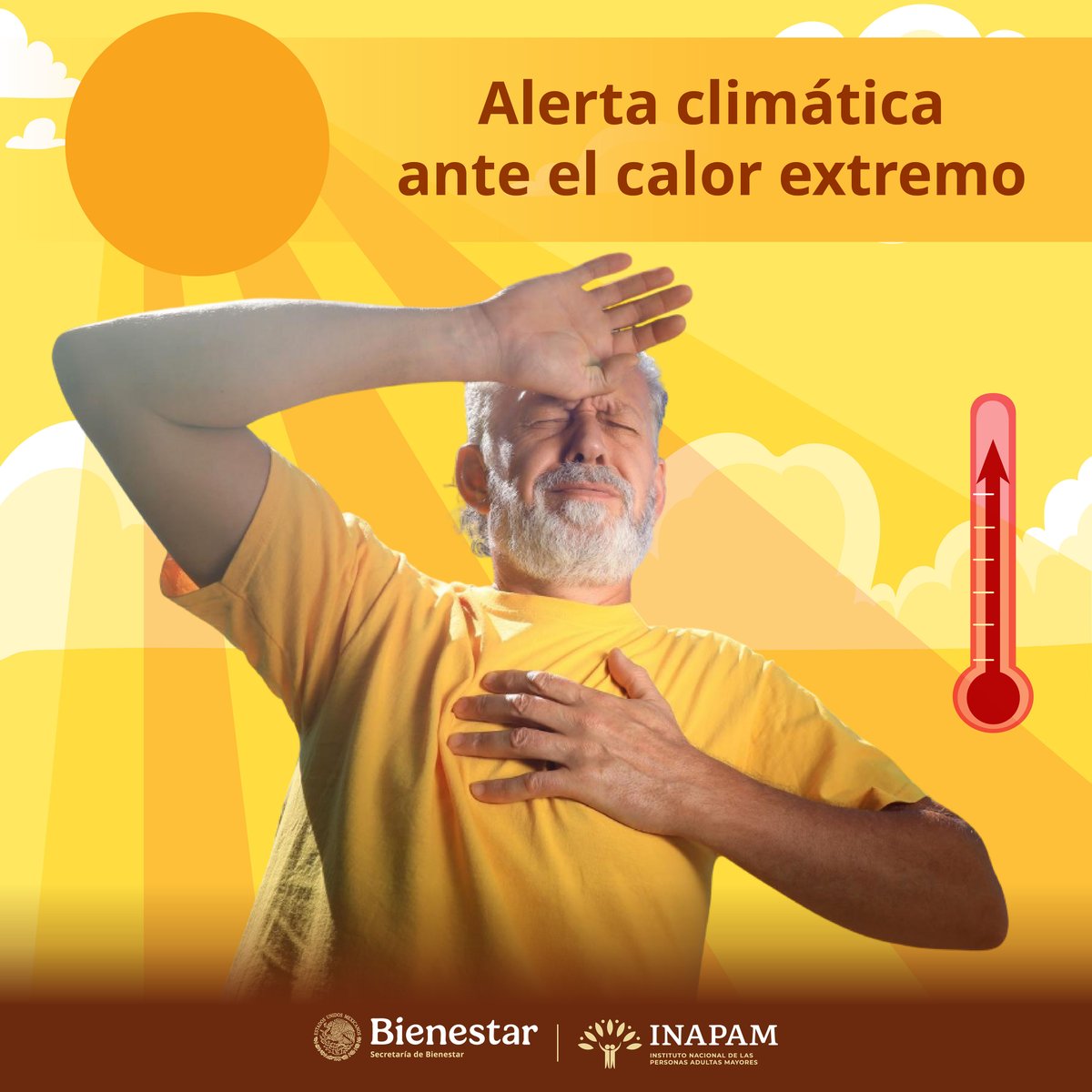 INAPAM's tweet image. Los #Golpes de #Calor en las #PersonasAdultasMayores no solo causan #Deshidratación ahora también un #Envejecimiento #Biológico #Acelerado además de #Complicaciones #Cardiovasculares #EligeCuidarte #AcudeAlMédico #CAI #Universidad #INAPAM 👉 acortar.link/ibwz8Y