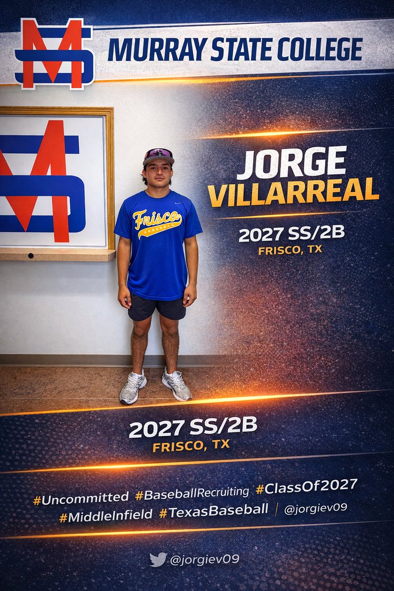 JorgieV09's tweet photo. Blessed to receive an offer from @MSC_Baseball.

Thank you to coach @sambjorling @JustinEclavea  &amp; the rest of the coaching staff for the time &amp; work. I really enjoyed learning about the program &amp; culture.

2027 | SS/2B | Frisco, TX

#ClassOf2027 #texasbaseball #dfwbaseball https://t.co/2SOTgV3rrI