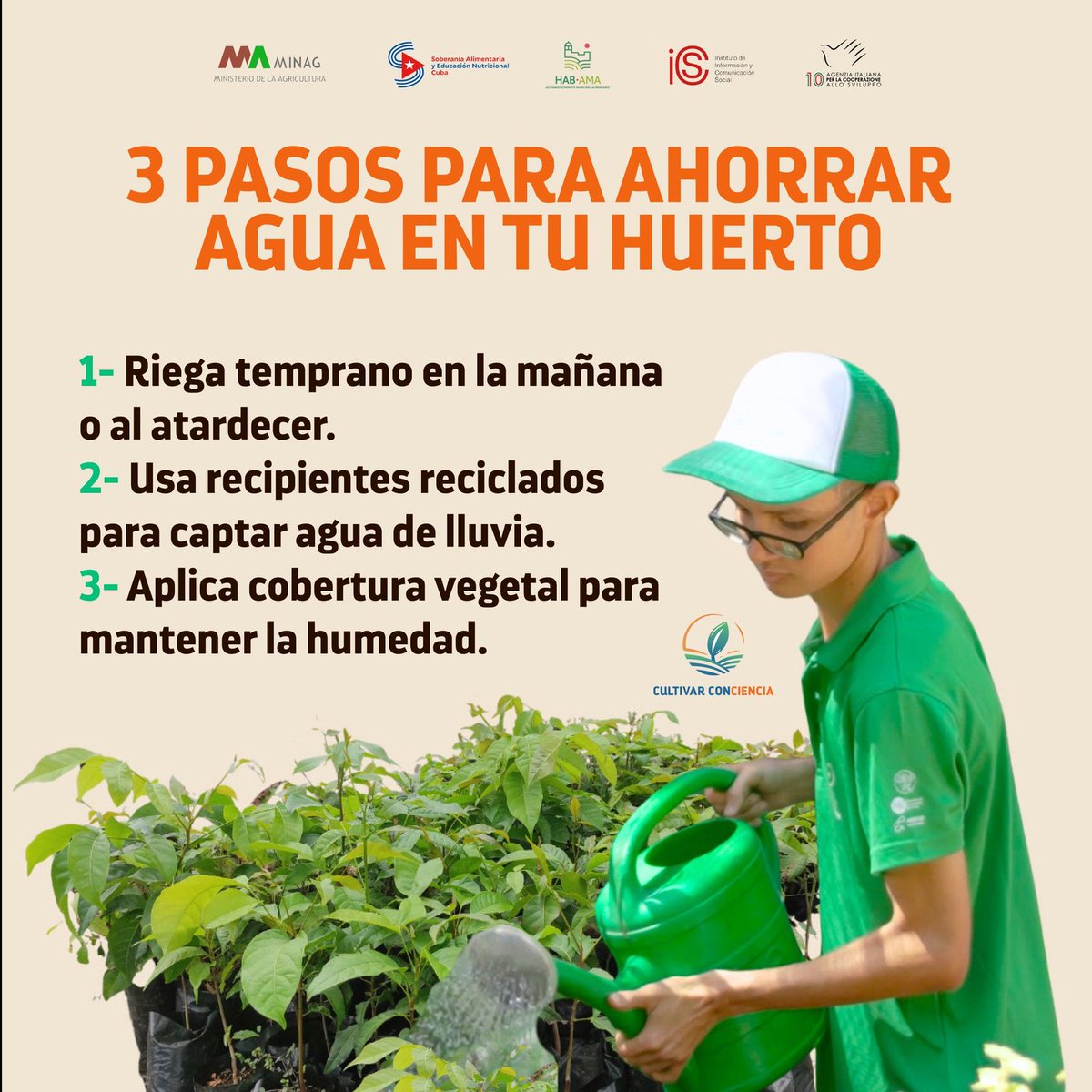 Preservar el agua garantiza la seguridad alimentaria, protege los ecosistemas y fortalece la resiliencia frente al cambio climático. Su gestión adecuada contribuye a la producción de alimentos y el desarrollo sostenible de las comunidades.
 #CultivarConciencia #AgriculturaCubana