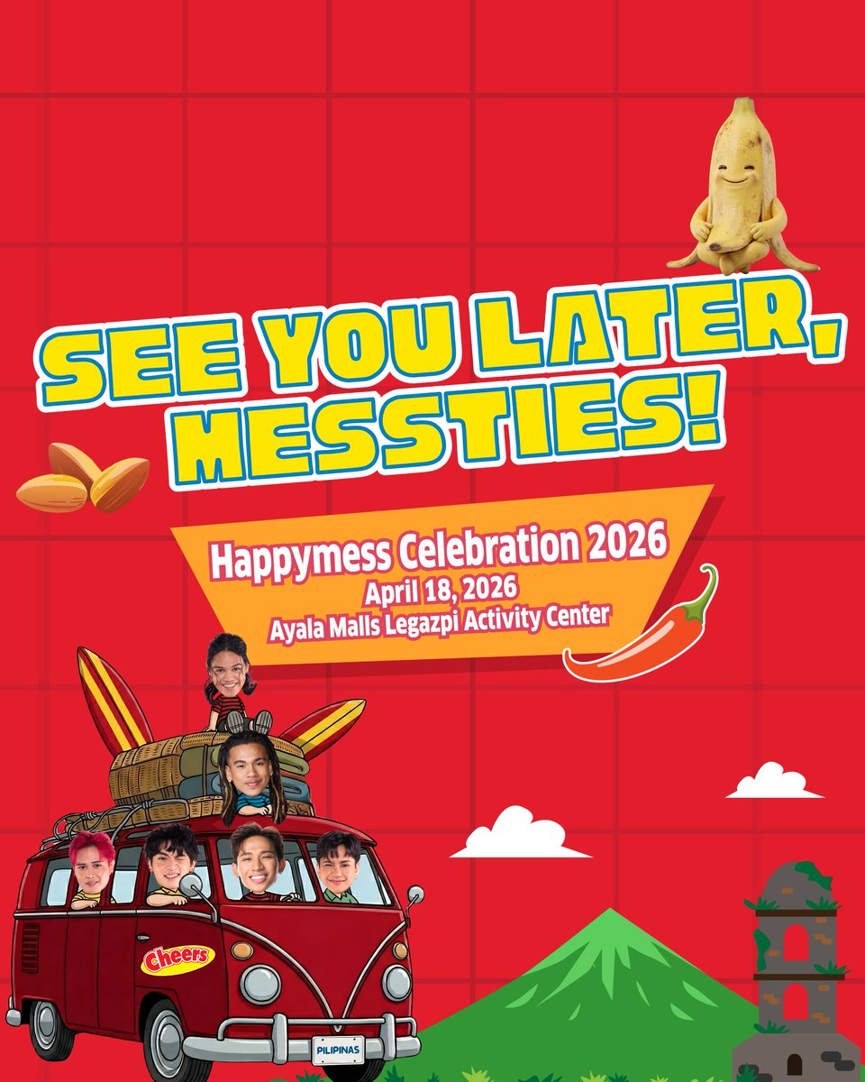 It’s time for Summer Cheers! ☀️🌴

Cheers Kitchenpalooza is happening TODAY at Ayala Malls Legazpi Activity Center! Swing by as early as 11AM for fun booths, games, and surprises, then stay for the main program at 4PM with ALAMAT

We can't wait to see you later, Messties! ❤️