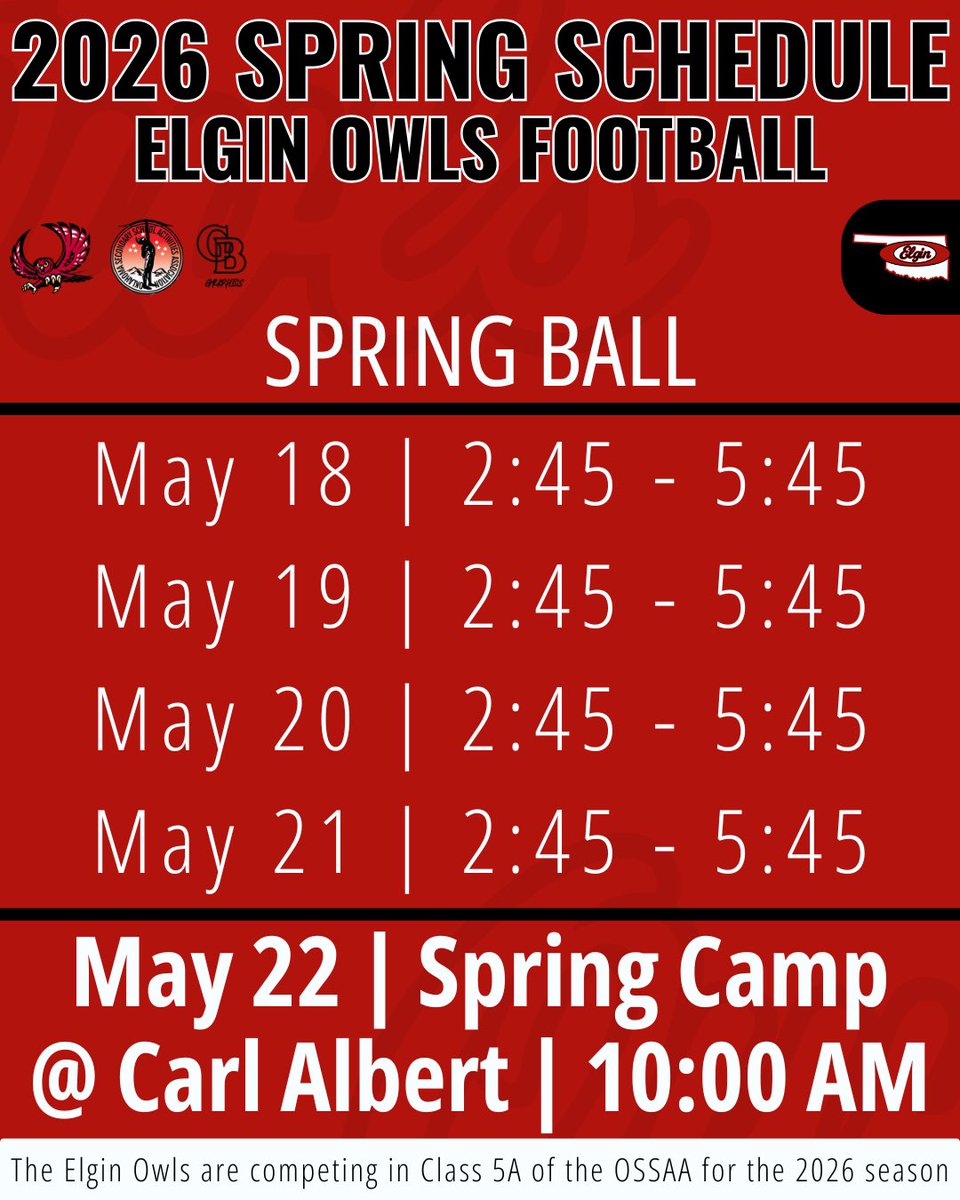 ElginOwlsFB's tweet photo. Calling all college coaches! 

Let’s get back at it 🪓 https://t.co/gUQc6P2Z5J