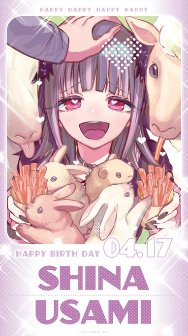 .˚⊹⁺‧┈┈┈┈┈┈┈┈┈┈‧⁺ ⊹˚. Happy Birthday #宇佐美椎奈 .˚⊹⁺‧┈┈┈┈┈┈┈┈┈┈‧⁺ ⊹˚. 4/17はうさの誕生日です 誕生日を記念して壁紙をプレゼント とっても寂しがりやで 愛情ギチギチな彼女を ぜひお祝いしましょう #100カノ #hyakkano