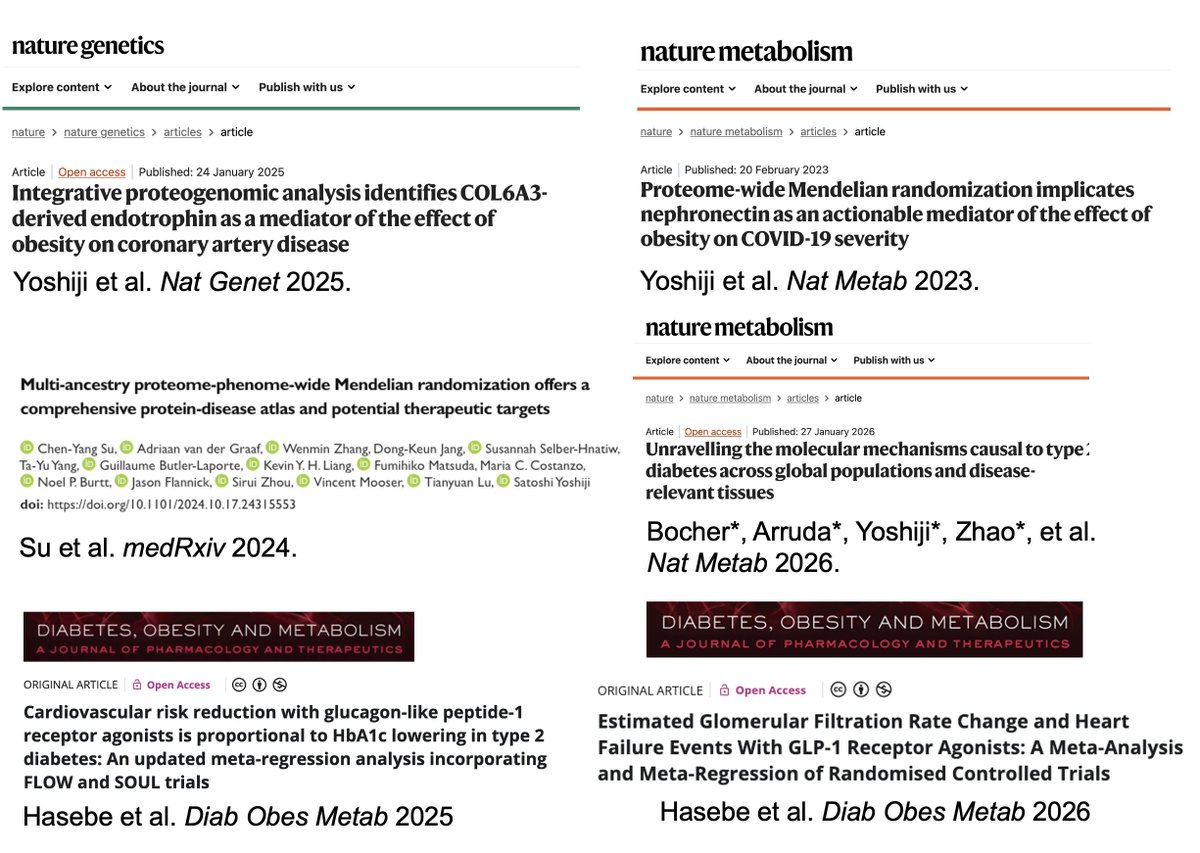 📣 We are hiring!
Yoshiji Lab at McGill University (Montreal, Canada) is recruiting for 2 fully funded positions: 1 PhD student &amp; postdoc
✅️You will use human genetics, proteomics, and multi-omics for drug target discovery and precision medicine in cardiometabolic diseases (and