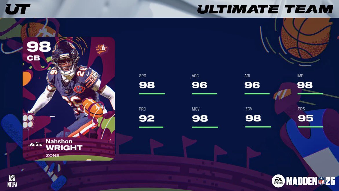 MUTUpdate's tweet photo. 98 All Star Athlete Nashon Wright

#Madden26 https://t.co/VLzyKakruL