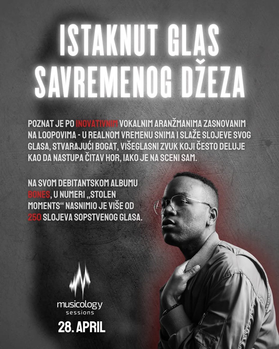 MusicologyFest's tweet photo. Dvostruko nominovan za Grammy, Mayo dolazi sa savremene neo-soul i jazz scene, pomerajući granice onoga što glas može da bude - instrument, ritam i harmonija u jednom.

Save the date 28|04 

Ulaznice: https://t.co/Wdm3SVTY6c

📍@bitefartcafe 
Mitropolita Petra 8
063 594 294 https://t.co/pk5JSyTgbO