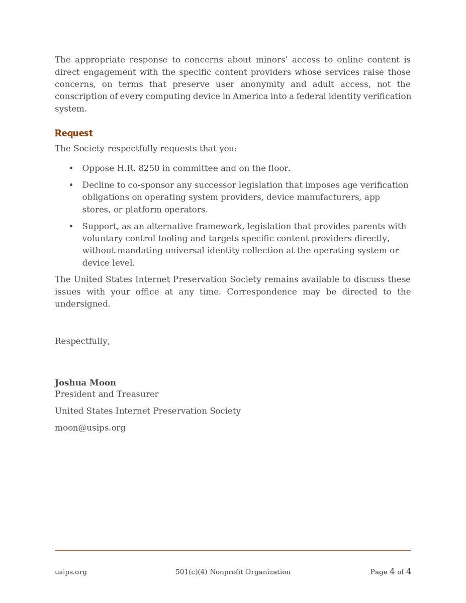 U.S. Internet Preservation Society tweet media