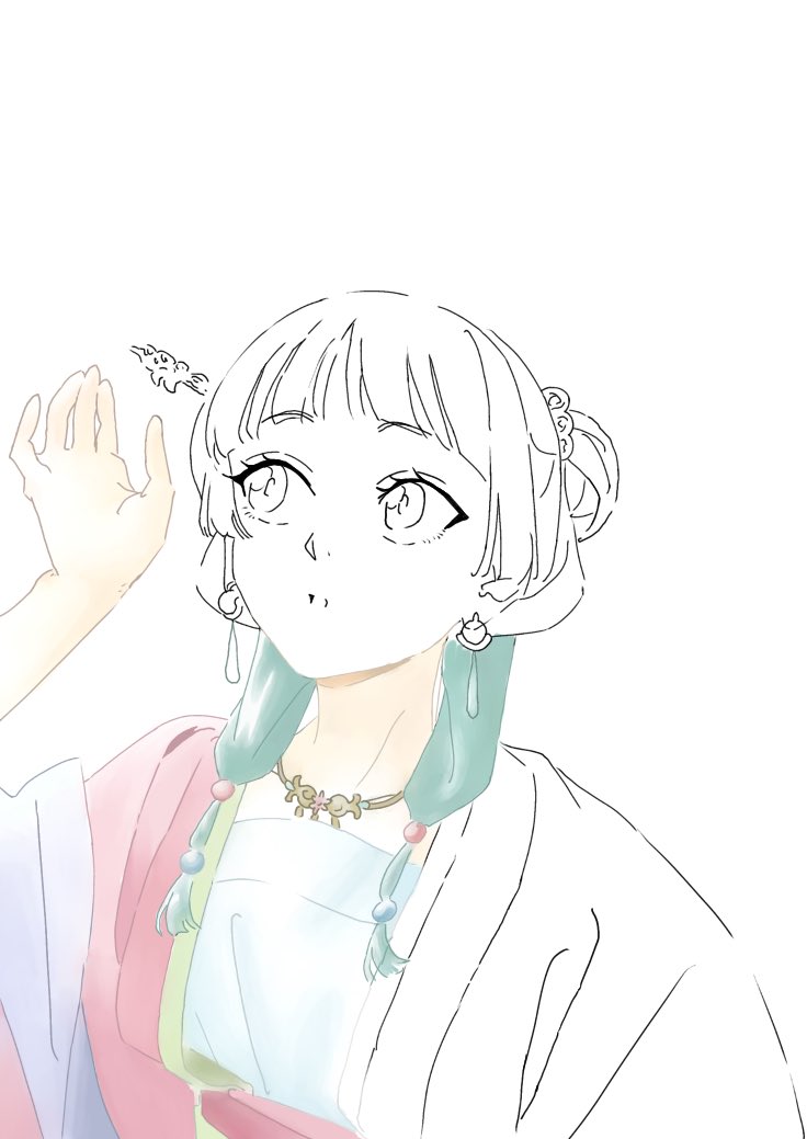 Fartguy26's tweet photo. Progress I’ve made on mao mao I’ll try and finish her once I get home #TheApothecaryDiaries #maomao #artmoots https://t.co/ylZQEdAfoa