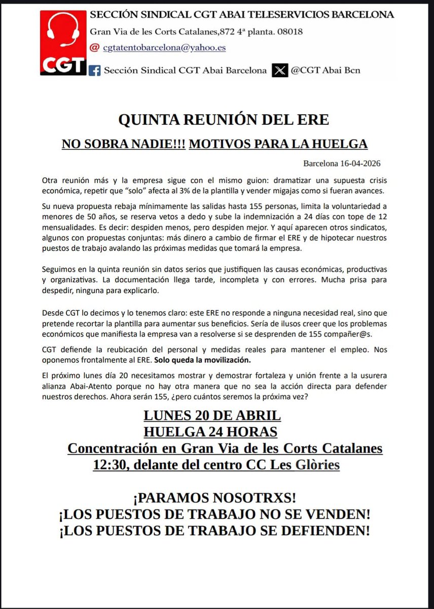 CGT ABAI Barcelona tweet media