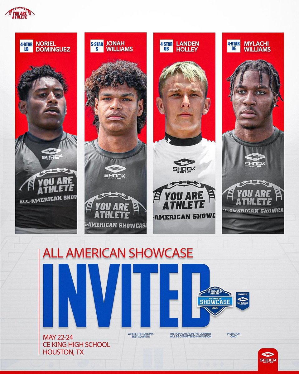 luketeseniar's tweet image. Honored to receive an invitation from @youareathlete to the 2026 All American Showcase in Houston Texas! #football #runningback #athlete #classof29 #youareathlete @nrcafootball