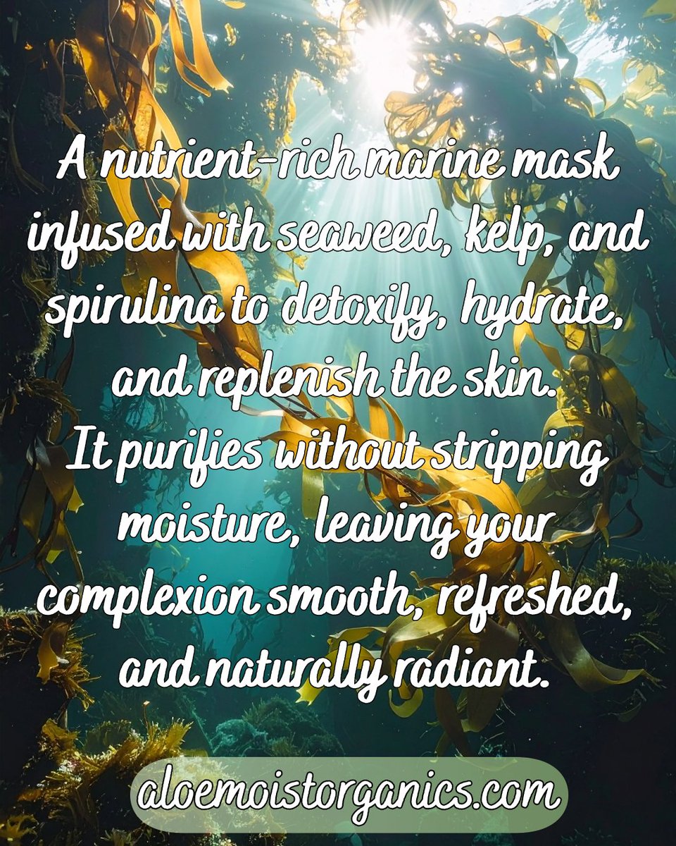 aloemoistskin's tweet photo. Hydration meets purification 🌿✨

Our Seaweed Elixir Mask helps cleanse, purify & deeply hydrate—removing buildup while leaving your skin soft, fresh, and glowing. Perfect for a quick skin reset.

Shop now: https://t.co/7zm1i3U359

#Skincare #SeaweedMask #PurifyingMask #HydratedSkin #GlowUp #CleanBeauty #SelfCareCorner