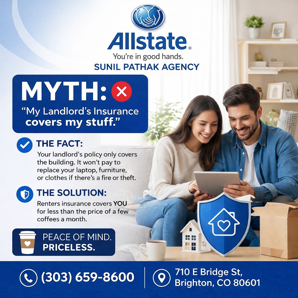 PathakAgency's tweet image. Your stuff is worth more than you think.

Renters insurance is a small investment for massive peace of mind. Protect your world against fire, theft, and water damage with the Sunil Pathak Agency.

📍 710 E Bridge St, Brighton, CO 80601
#SunilPathakInsurance #Renters 
#Allstate