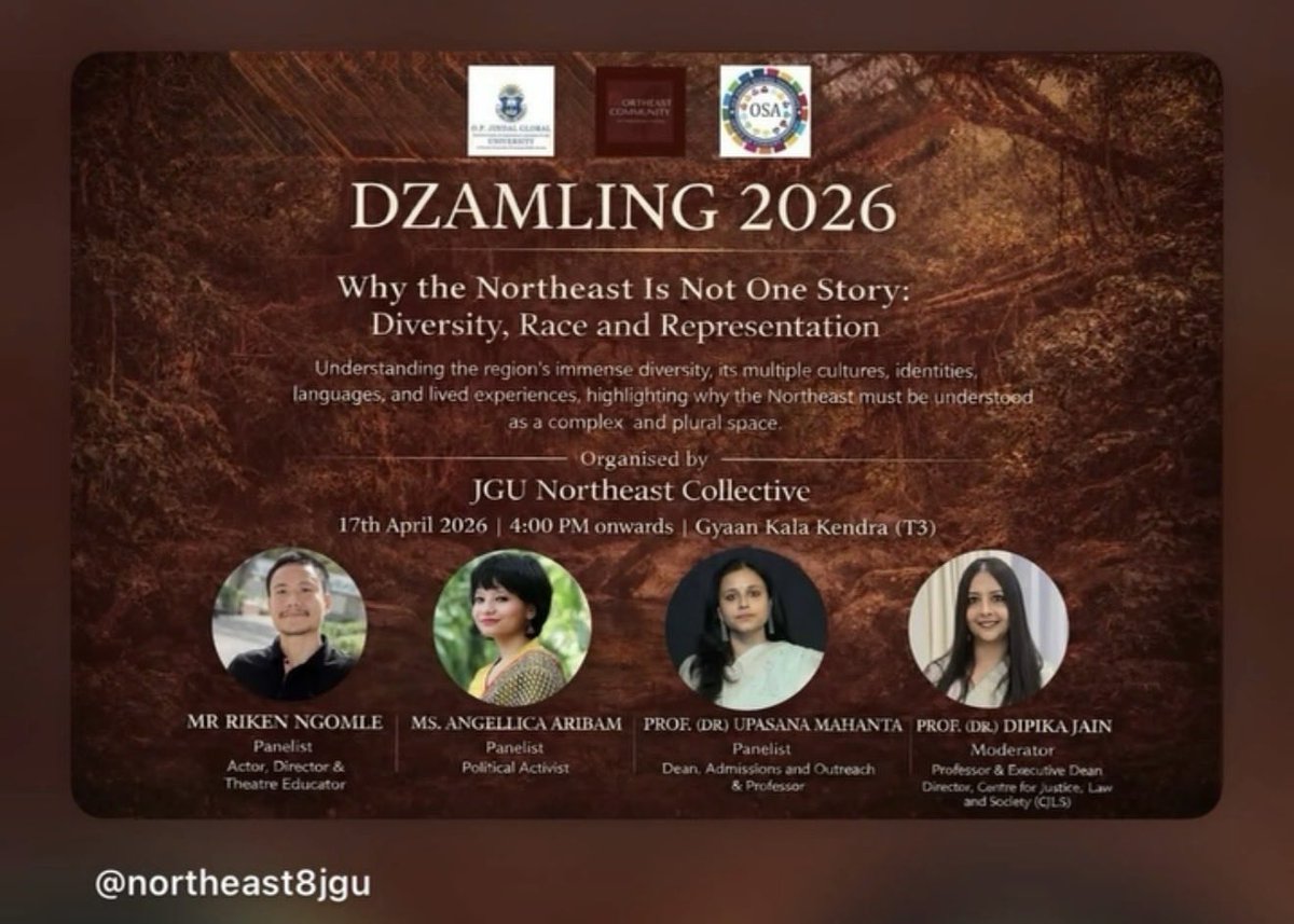 Speaking at <a href="/JindalGlobalUNI/">JGU</a>’s Northeast Collective fest tomorrow.