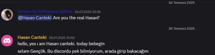 itszeqley's tweet photo. @definitionrules sofadaki türk moderatörlerden biriyim gerçekten büyük adam. bot mu bilmem bence değil ama maçları çok hızlı giriyordu ,canlı skor açmak için yayın fln arıyorum baktım adam açmış düzenliyor. Sofa admini gerçek hasan olup olmadığını sorduğunda ne kadar büyük anlamıştım https://t.co/W6CKTVVzLv