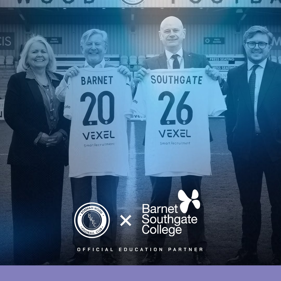 boreham_woodfc's tweet photo. Boreham Wood Football Club are delighted to announce the relaunch of the successful education partnership with our good friends at Barnet &amp; Southgate College! ⚽️📚

➡️ https://t.co/JPJKmwJg4T

#WeAreTheWood | @barnetsouthgate https://t.co/0ByWP2swFJ