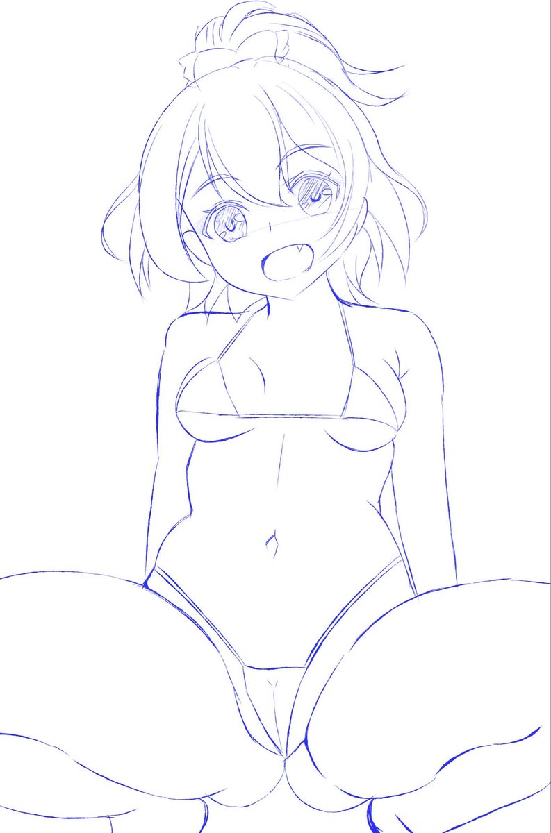 tkl_UNI's tweet photo. オンゲキ、次の水着は千夏ちゃんです！ラフ作成中からの色々調整中！ https://t.co/fvhyezlW5u