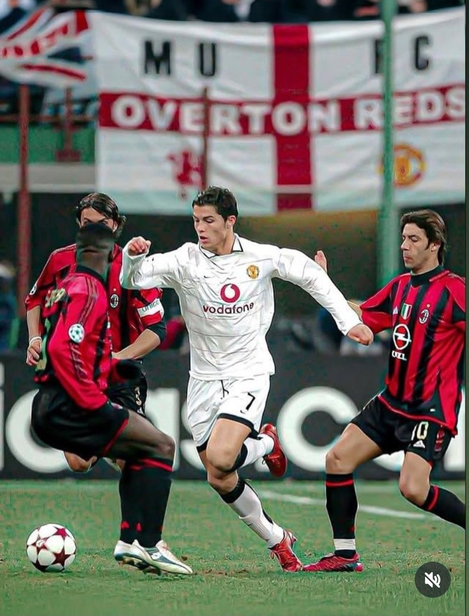 Cristiano Ronaldo in action vs AC Milan, 2005.