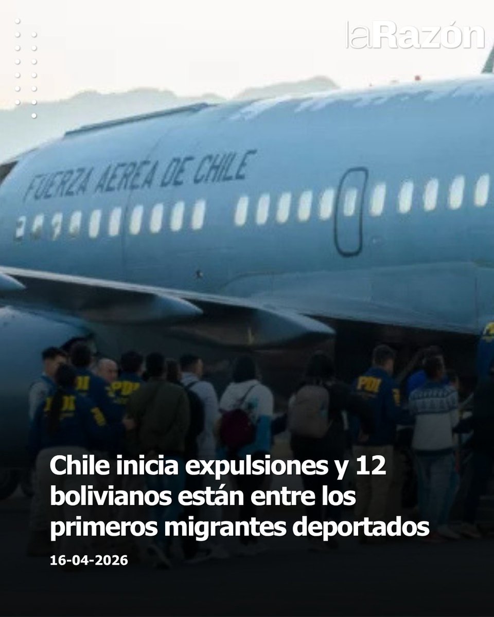 LaRazon_Bolivia's tweet image. #Mundo | Un grupo de 12 ciudadanos bolivianos fue incluido en el primer vuelo de expulsión de migrantes irregulares desde Chile, en el marco de una nueva política impulsada por el gobierno de José Antonio Kast. La operación, realizada desde Santiago en un avión de la Fuerza Aérea