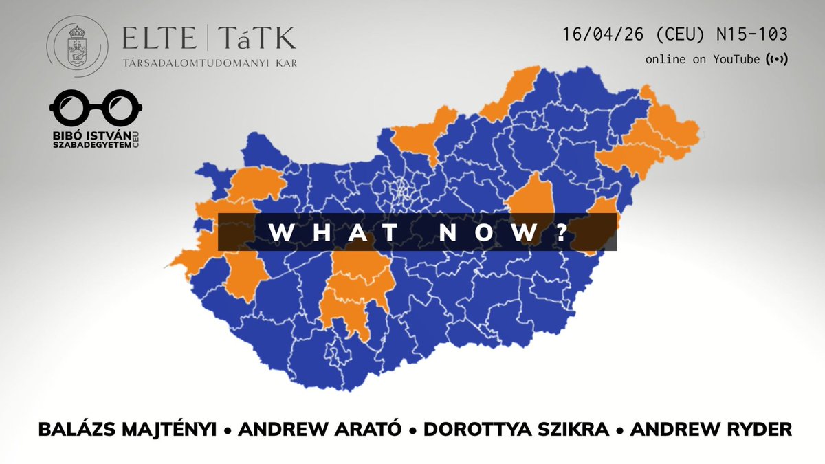 OSUNForum's tweet photo. ** At 17:00 CEST today **
Join Dorottya Szikra the lead of our Welfare and Democracy Observatory; Balazs Majteny, Andrew Arato and Andrew Ryder for a discussion of the Hungarian election results.
YouTube: https://t.co/5Zgd5AdN8t https://t.co/j7aqlarnYe
