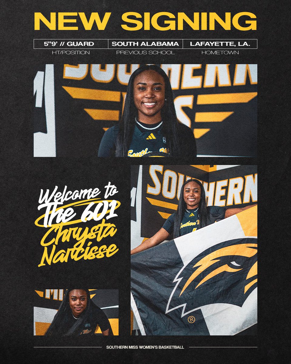 SouthernMissWBB's tweet image. From the Boot to the 'Burg!

Welcome to Hattiesburg, Chrysta Narcisse

@ChrystaNarcisse | #ELEVATE | #SMTTT