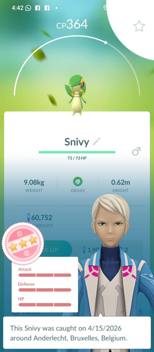 CreepshowGG's tweet image. Olala! 2nd day streaming @PokemonGoApp

13km trek across Brussels on 3h sleep... but the grind paid off! My first ever HUNDO Snivy! 🐍✨

Hard work tastes sweet. What should I nickname this legend? 👇

#PokemonGO #Hundo #Twitch #Brussels
