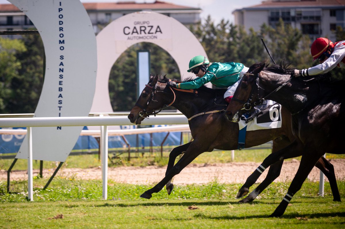 HipodromoSnSn's tweet photo. 🏇 5. Lasterketa - 1. Jardunaldia (Udaberria - Primavera)
📅 2026 / 04 / 16
🥇Premio Clínica Dental Aldaz (Hándicap 1ª Parte) - 2.200 metros. 
 
🐴 LOSE YOUR WAD (IRE)
🧢 Vicky Alonso
👤 Christian Delcher
👕 Álvaro Mateos
 
📋 Orden definitivo: 6 - 10 - 3 - 8 - 5

📺 Repetición: https://t.co/OpdtL6GXEb
 
🎉 Zorionak! 
 
📸  @argindar 
 
#MadeInHipodromoa